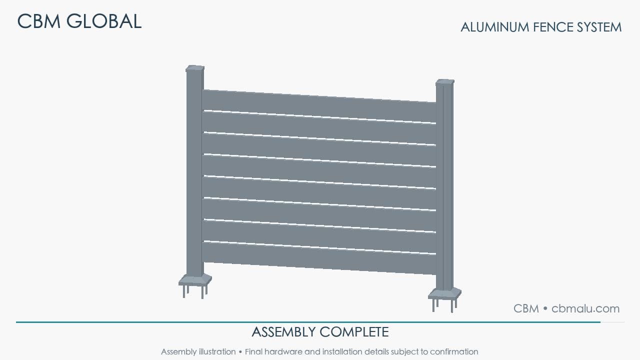Aluminium fence profile system — product photograph